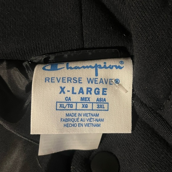 Champion Hooded Reverse Weave heavy weight puffer Jacket Black XL NWT - Picture 13 of 15